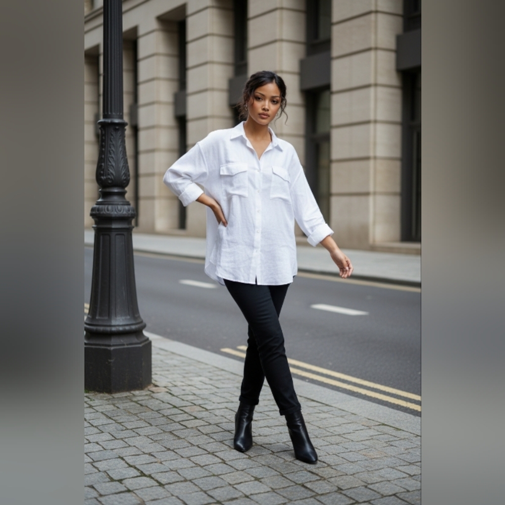Calvin Klein Classic Linen White Blouse
